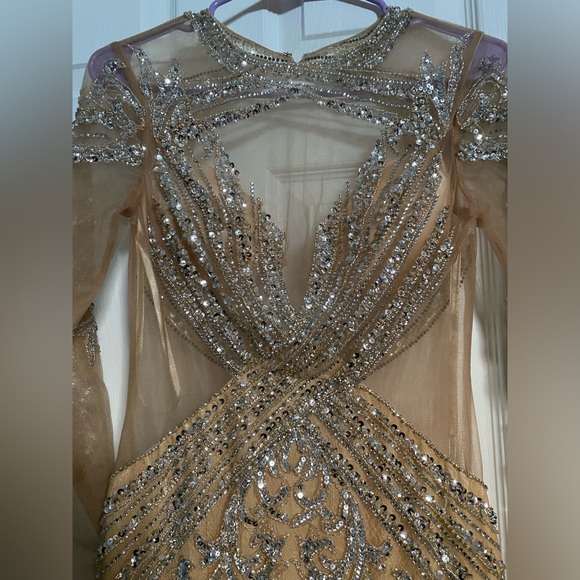 Jasz Couture - 6204 Illusion Embellished Sheath Gown - Picture 4 of 7